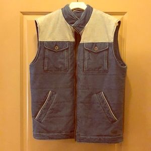 Denim puffer vest